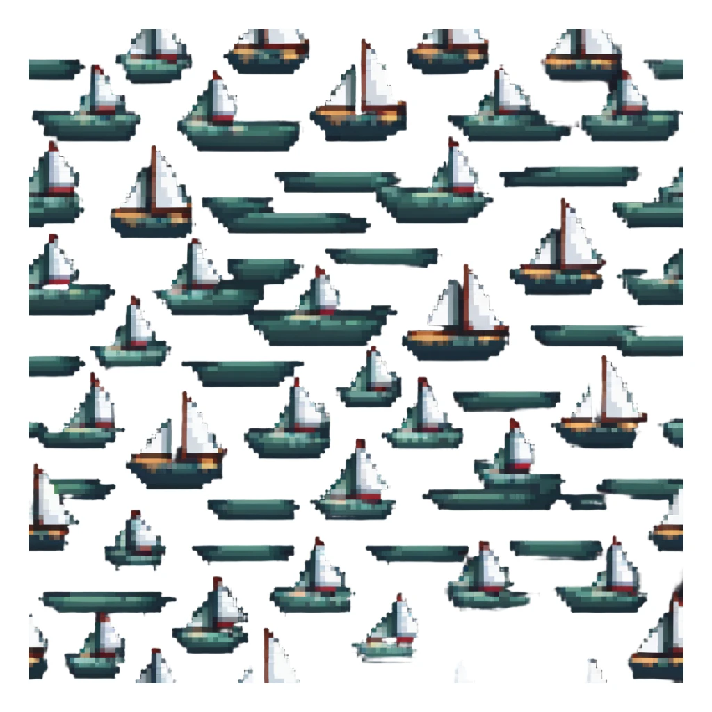 Bright and colorful sailing scene sticker