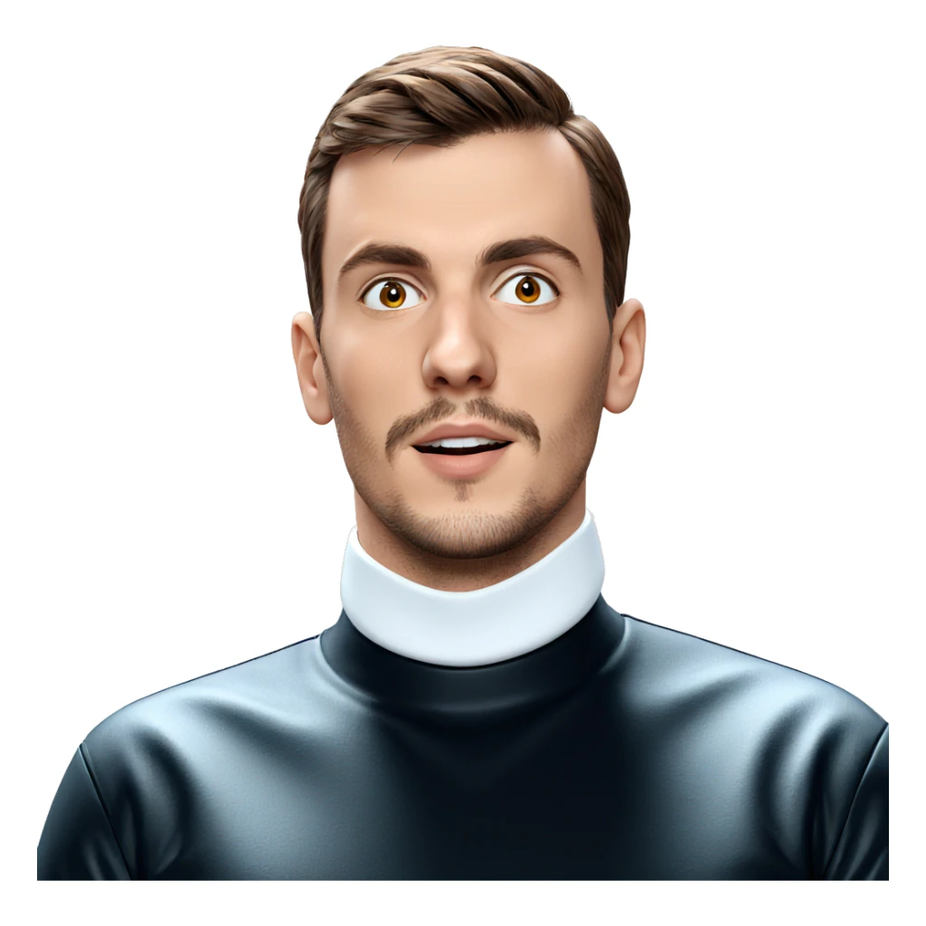 male portrait with brown hair sticker