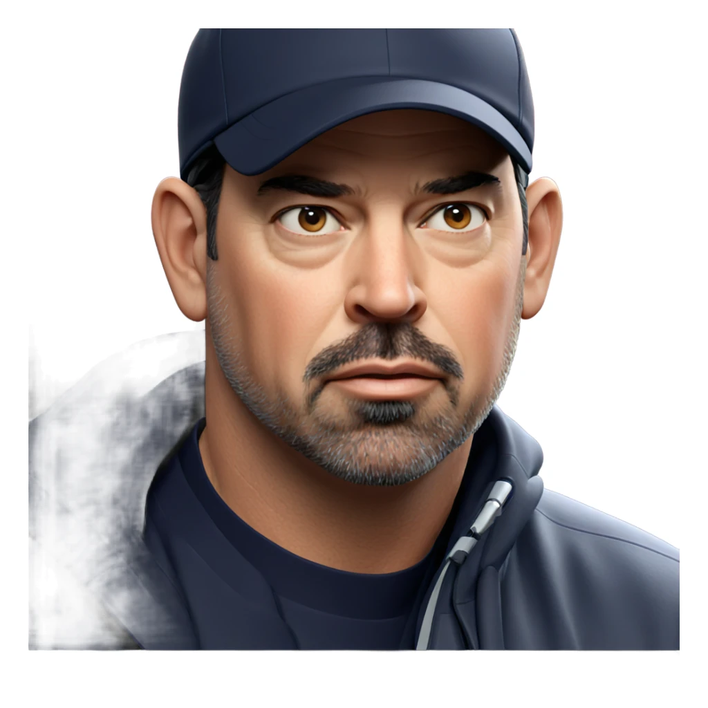 mature male portrait in cap sticker