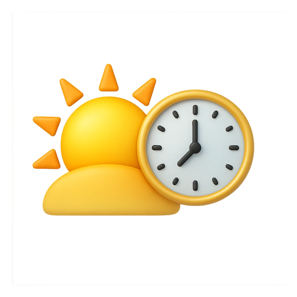 emoji stile iphone 3d che rappresenta la mattina presto come orario sticker