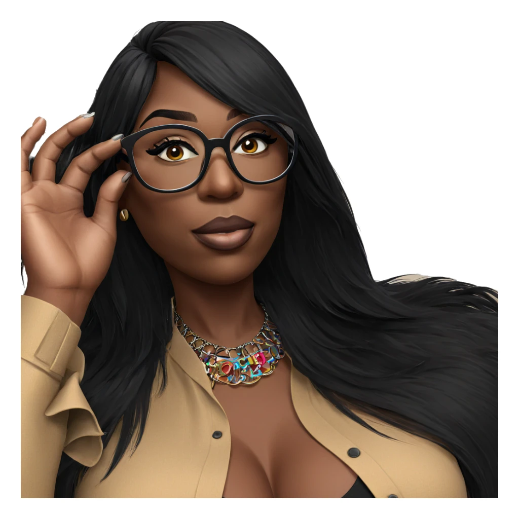 dark beauty with glasses sticker