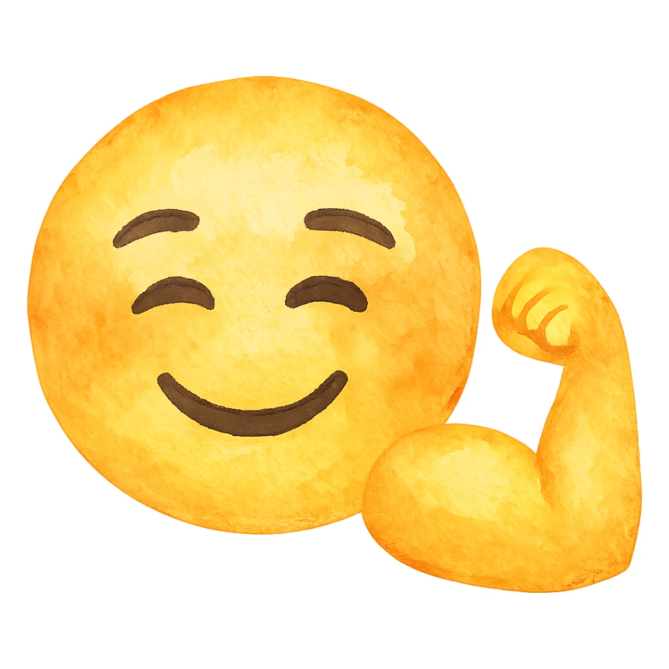 watercolor style retention strength emoji sticker