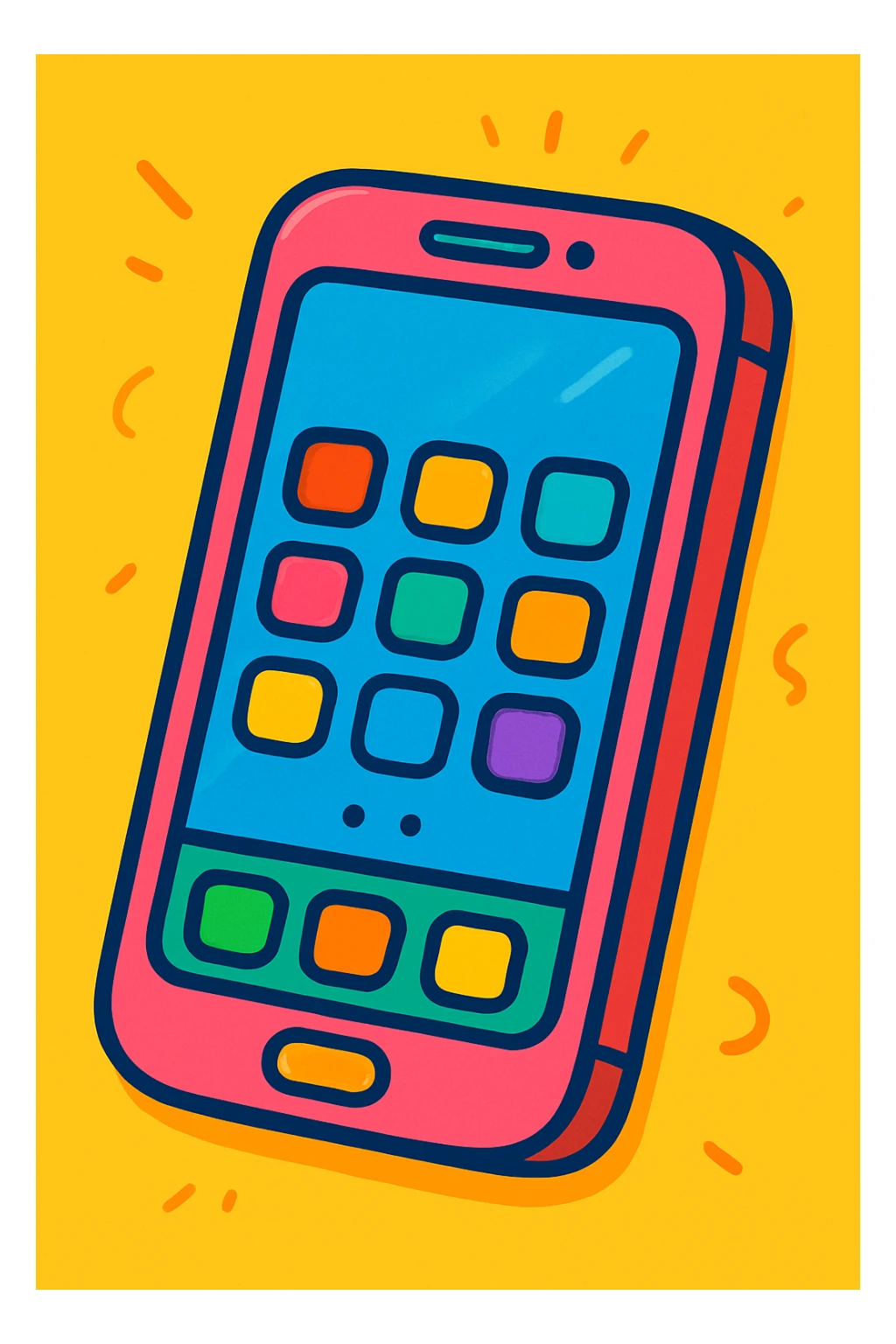 colorful playful cartoon style iPhone sticker