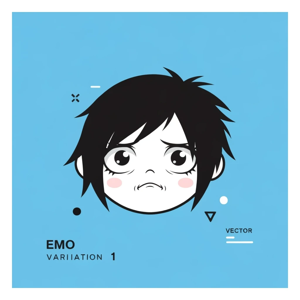 emo banner, cute, expressive, minimal, variation 1 sticker