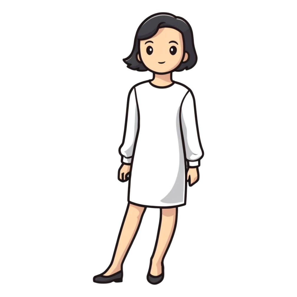 fashionable colorful dress with long sleeves sticker