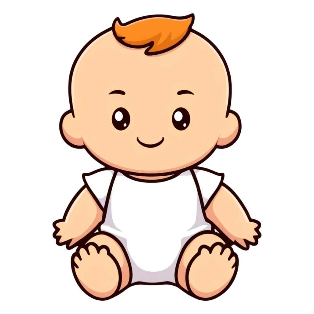 Pastel pink baby doll toy sticker