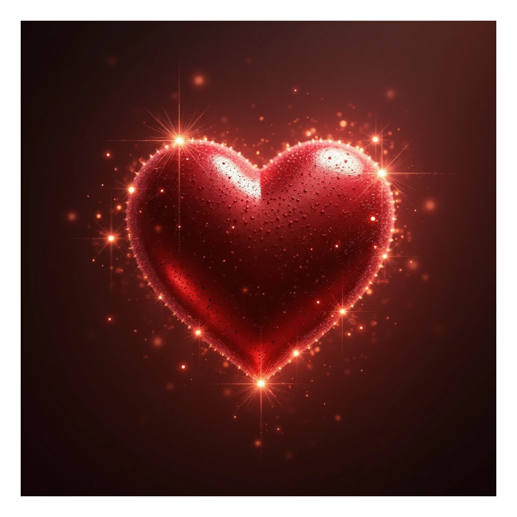 heart with sparkles, photorealistic style sticker