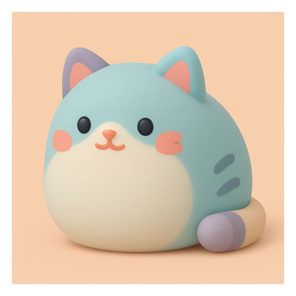 plush cat mochi style sticker