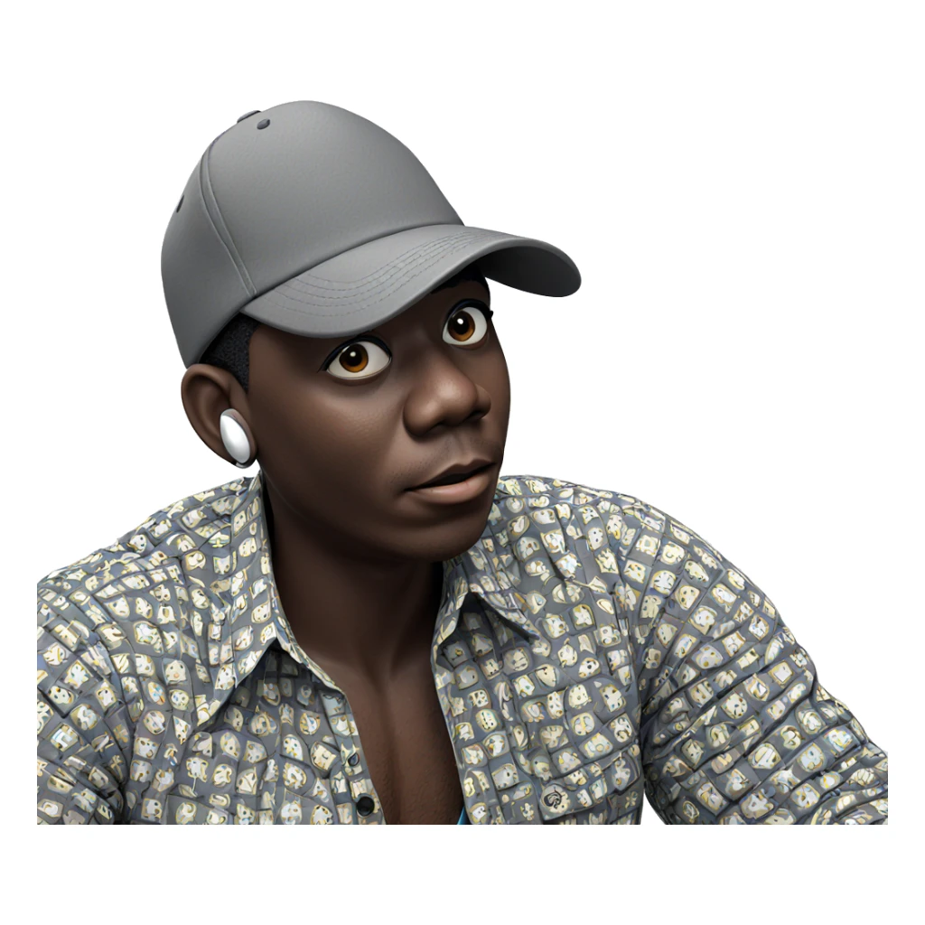 dark-skinned boy in hat sticker