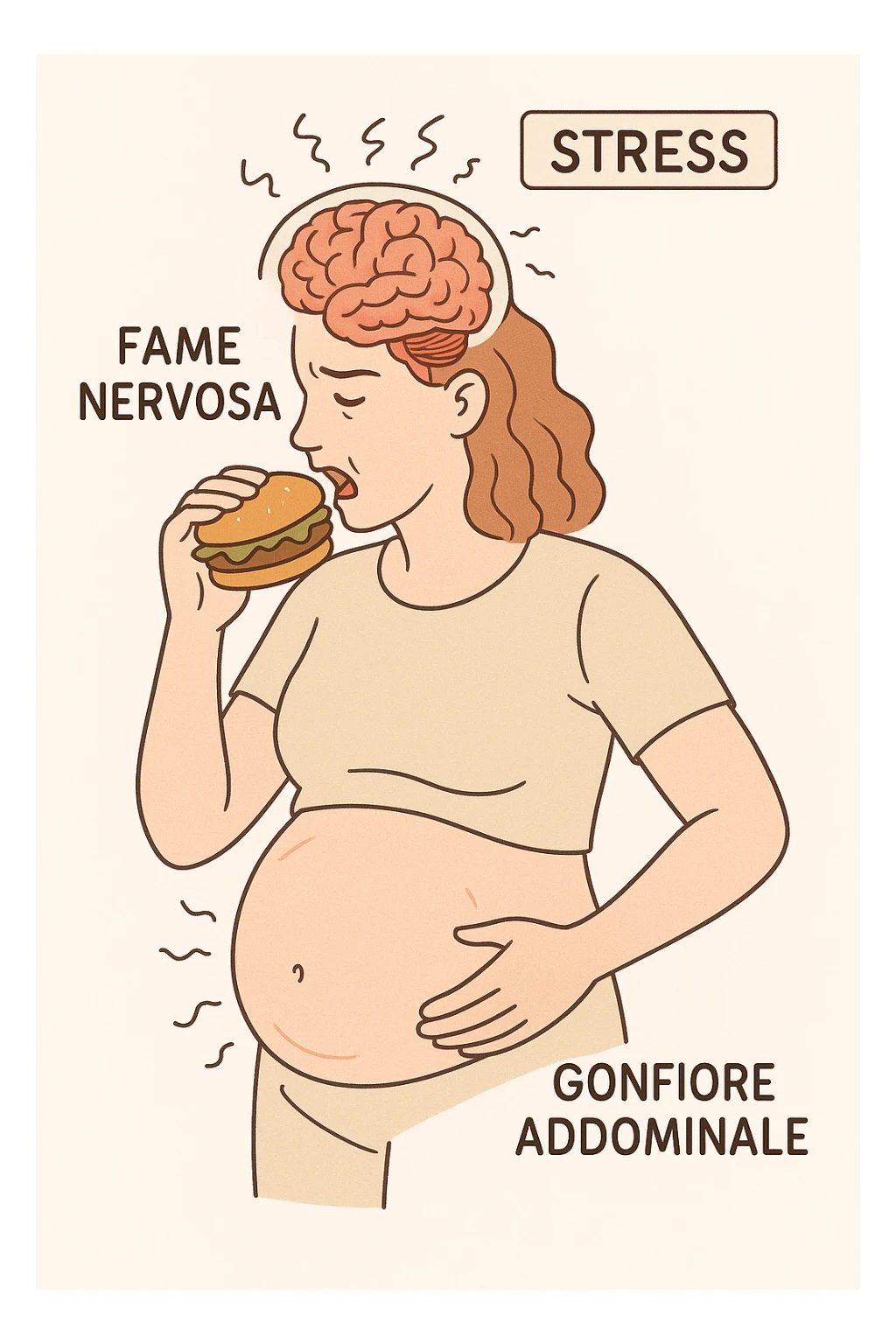 fame nervosa gonfiore addominale in italiano sticker
