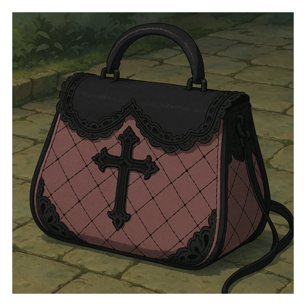 pink and black gothic purse sticker