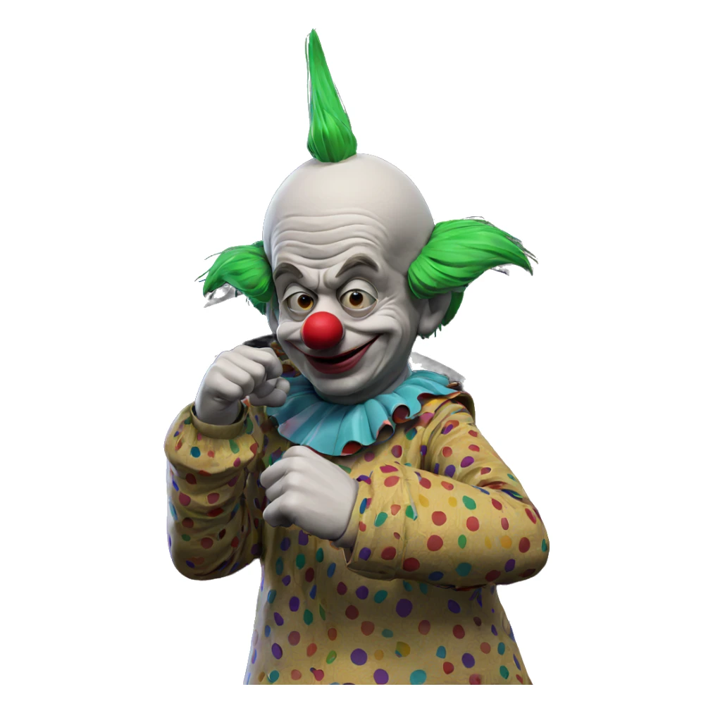 old clown in long sleeves sticker