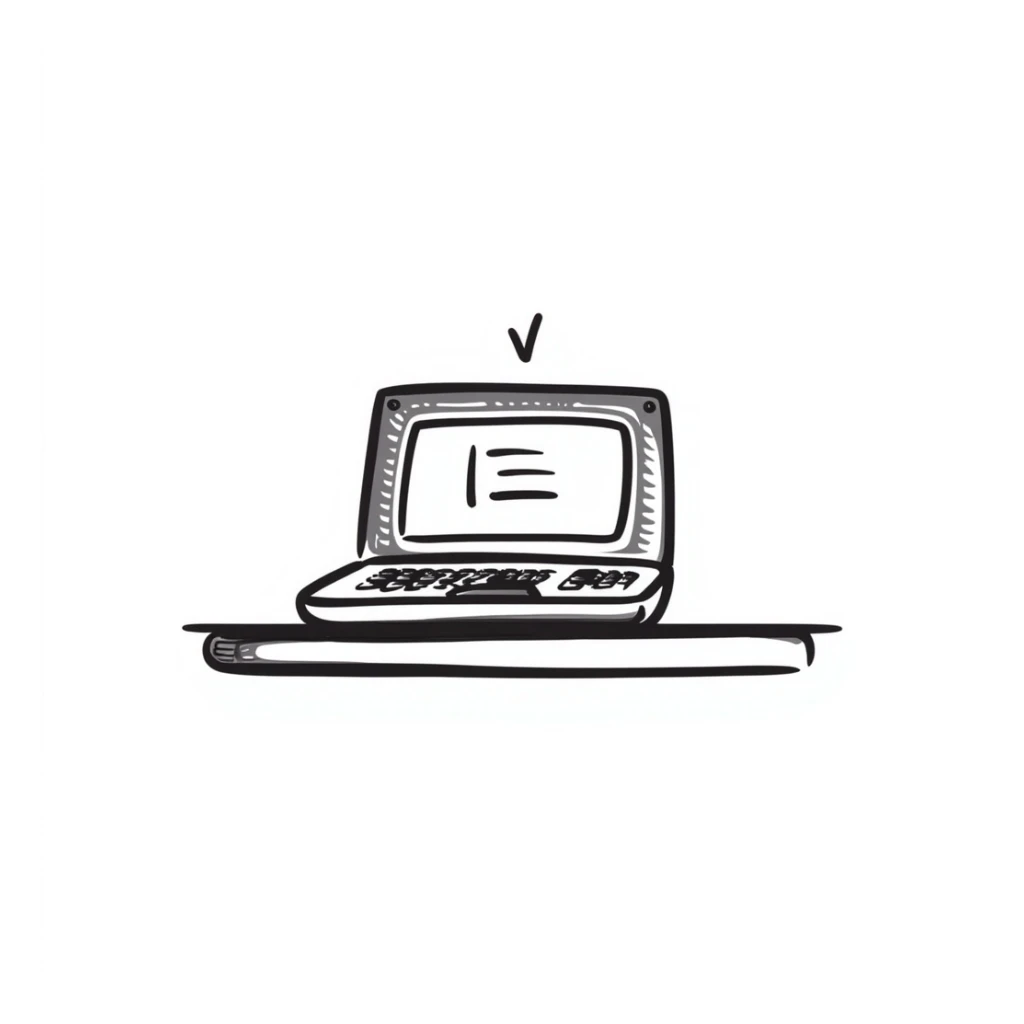 playful sketchy hand drawn doodle style laptop sticker