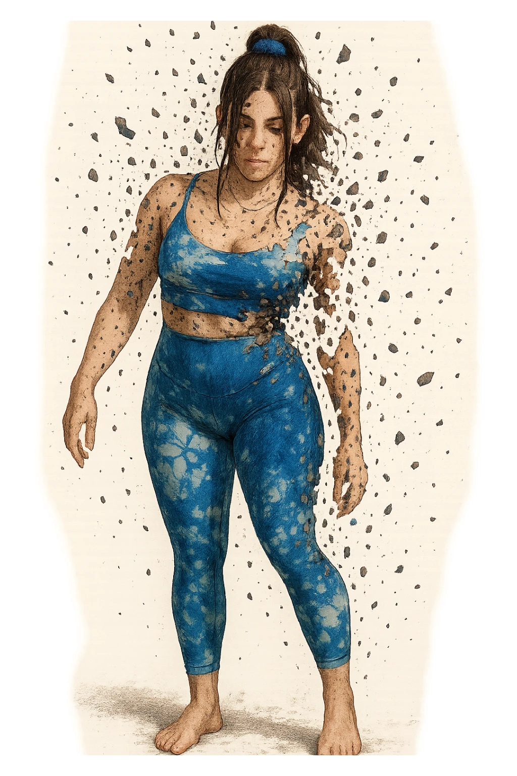 corpo come se si stesse sgretolando come se fosse rotto sticker