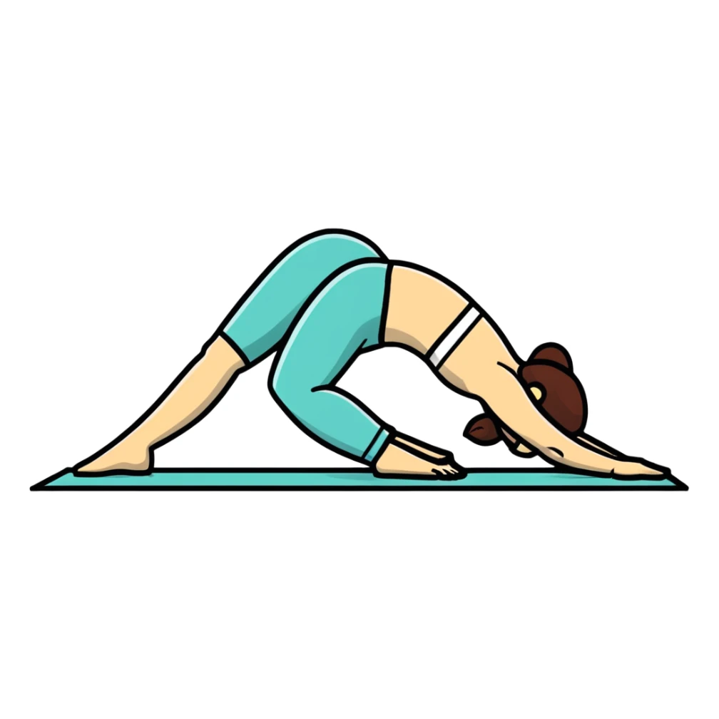 person doing downward dog yoga pose sticker