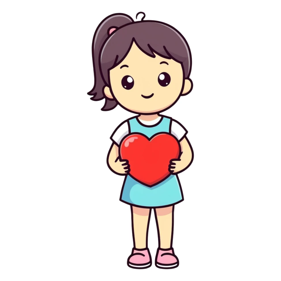 Girl with love sticker