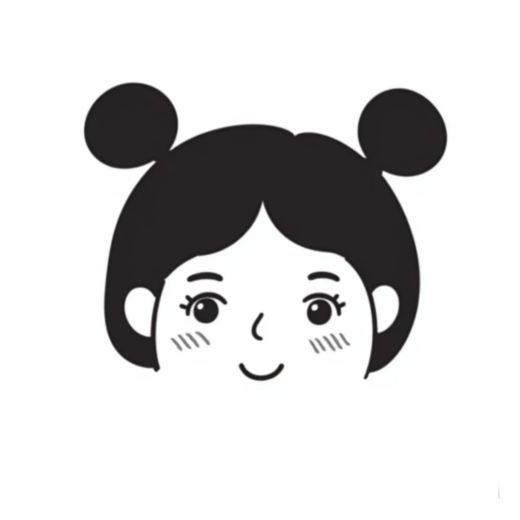 cute brown girl face sticker