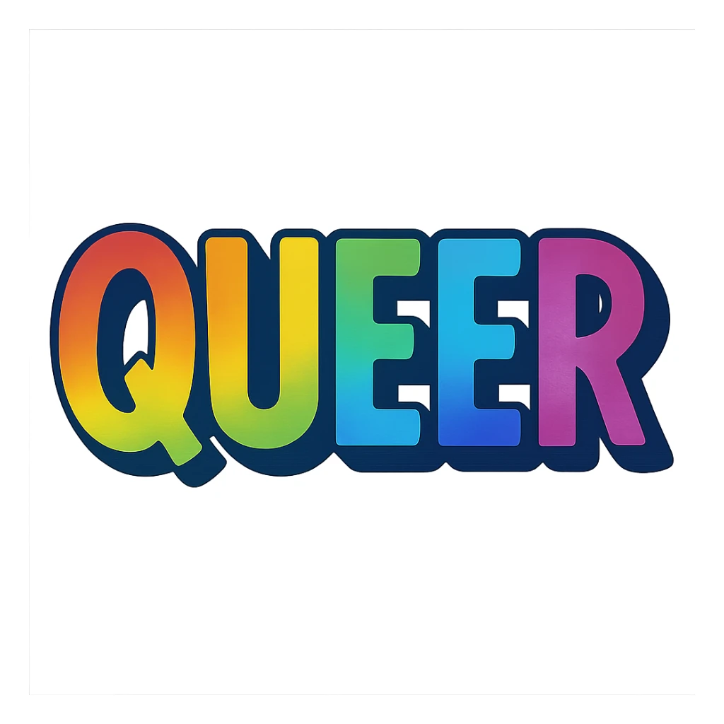 the word QUEER in colorful letters sticker