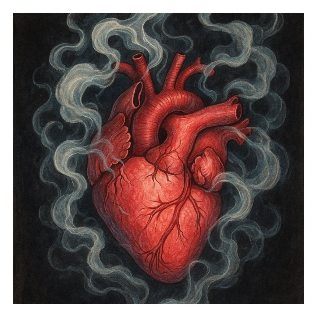 heart with swirling smoke effect, detailed sticker