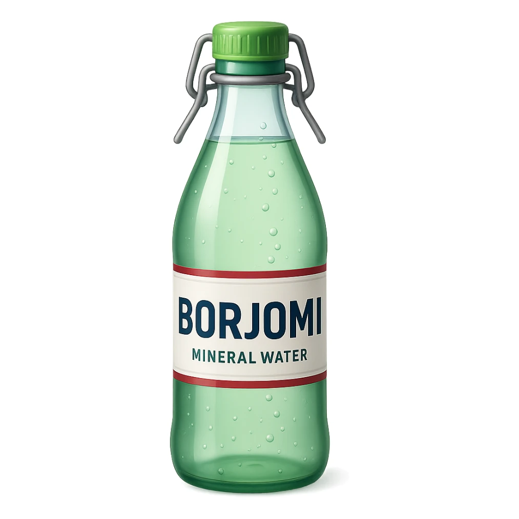 Borjomi water bottle emoji with label sticker