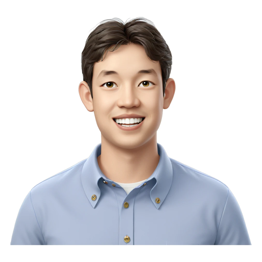 smiling boy in collared shirt sticker