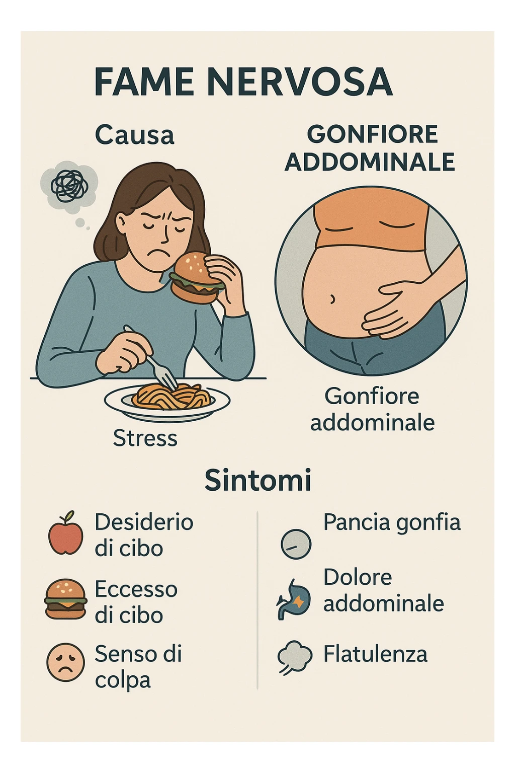 fame nervosa gonfiore addominale in italiano sticker