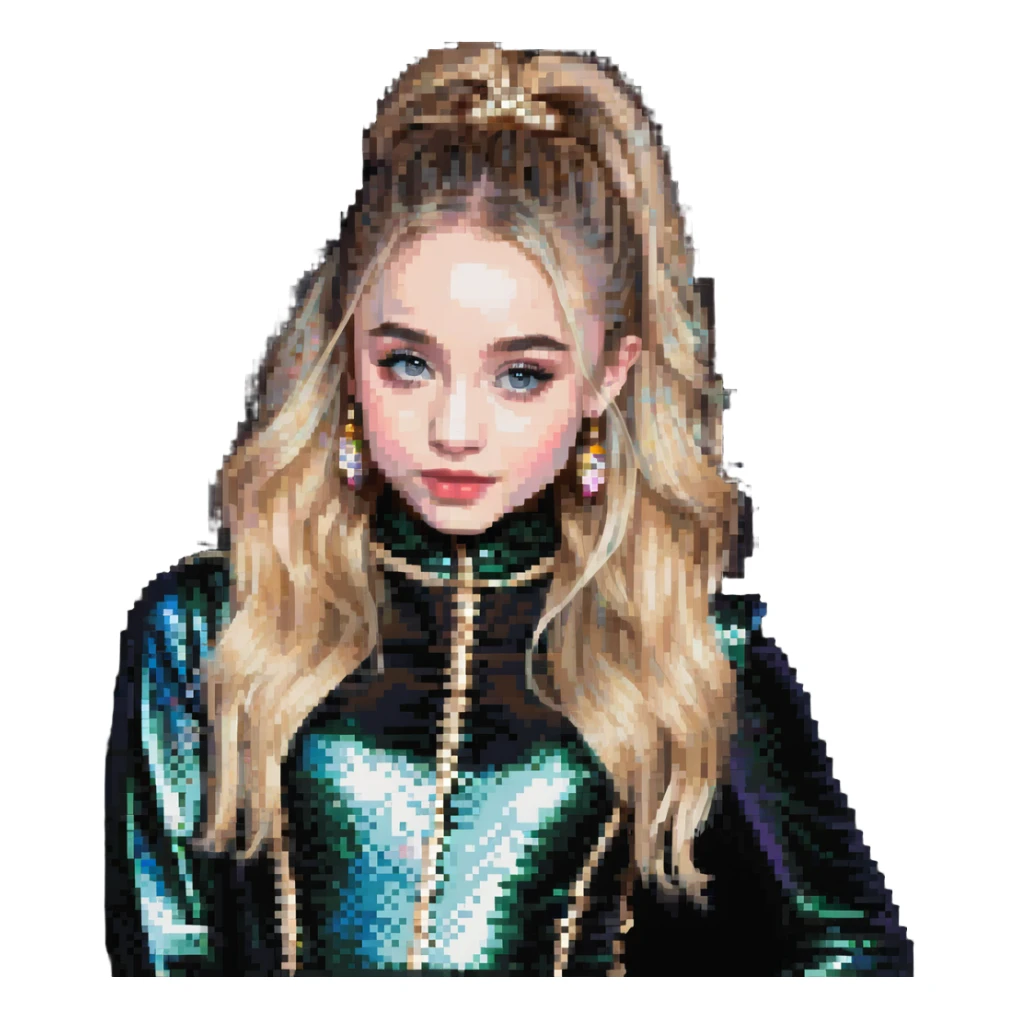 Sabrina Carpenter blonde singer in a glittery outfit sticker