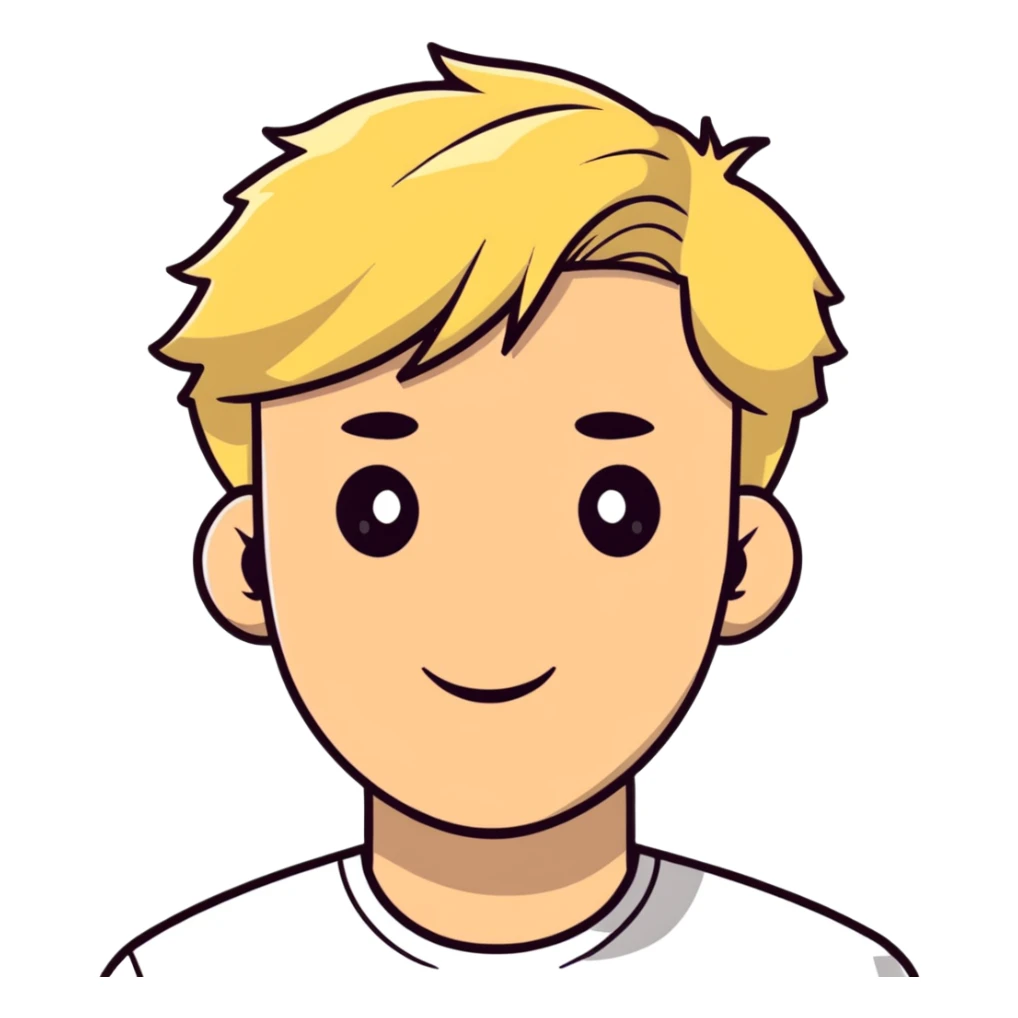 guy with blonde hair sticker
