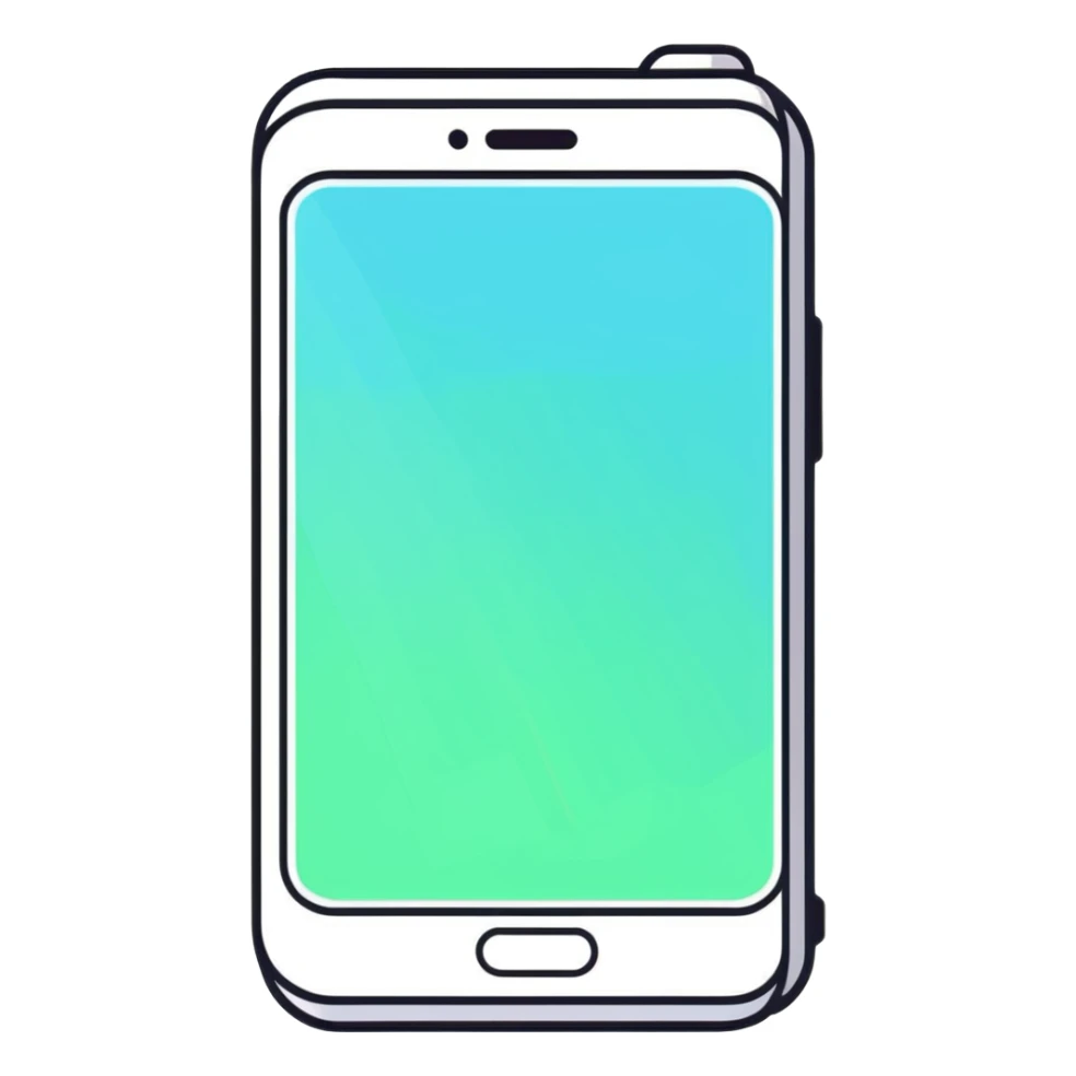 Advanced AI smartphone of the future with holographic projection, showing virtual assistant, mind-reading communication technology sticker