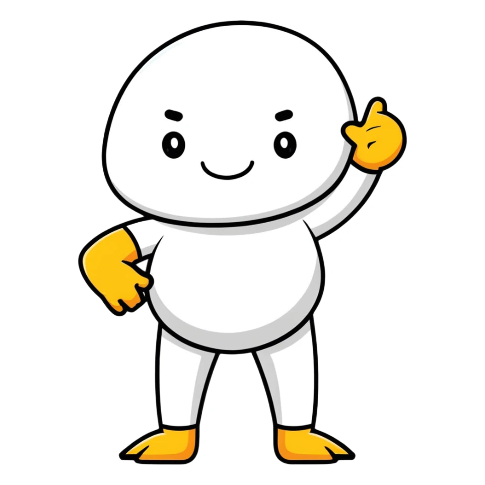 Number 1 as a cartoon character with arms and legs sticker