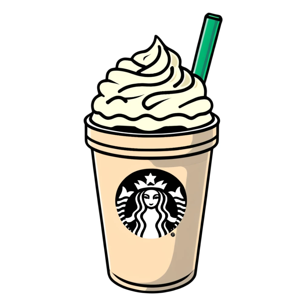 Starbucks frappuccino with whipped cream sticker