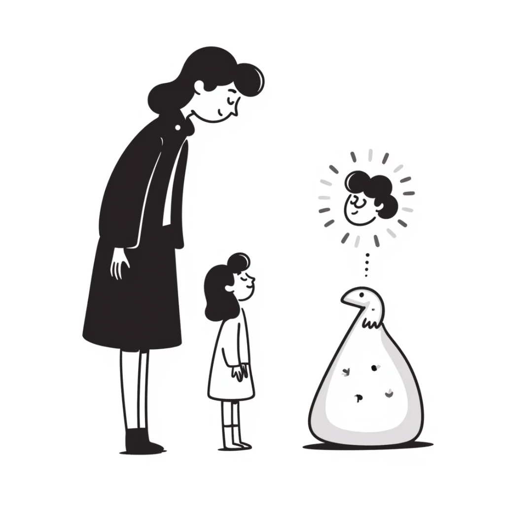 the concept of admiration, hand-drawn doodle style, simple lines, expressive sticker