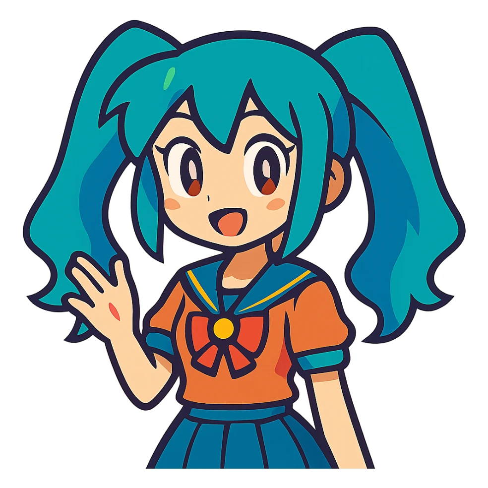 anime girl in vibrant toon style sticker