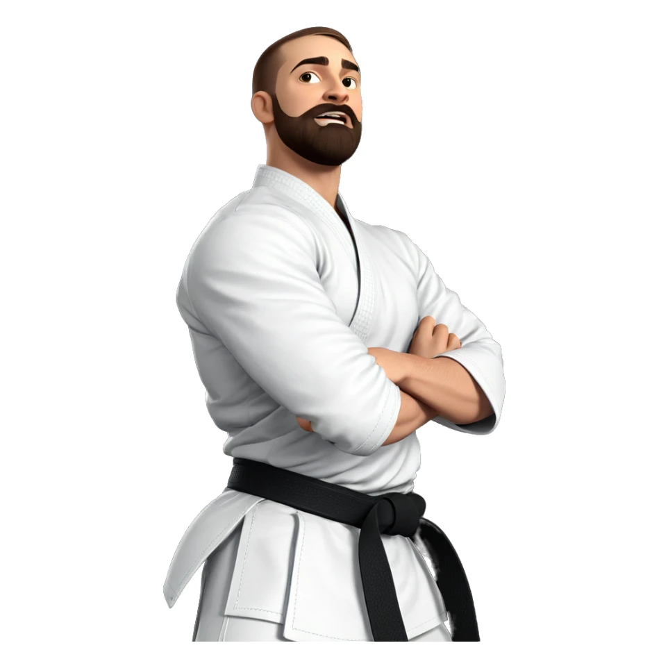 male martial artist portrait sticker