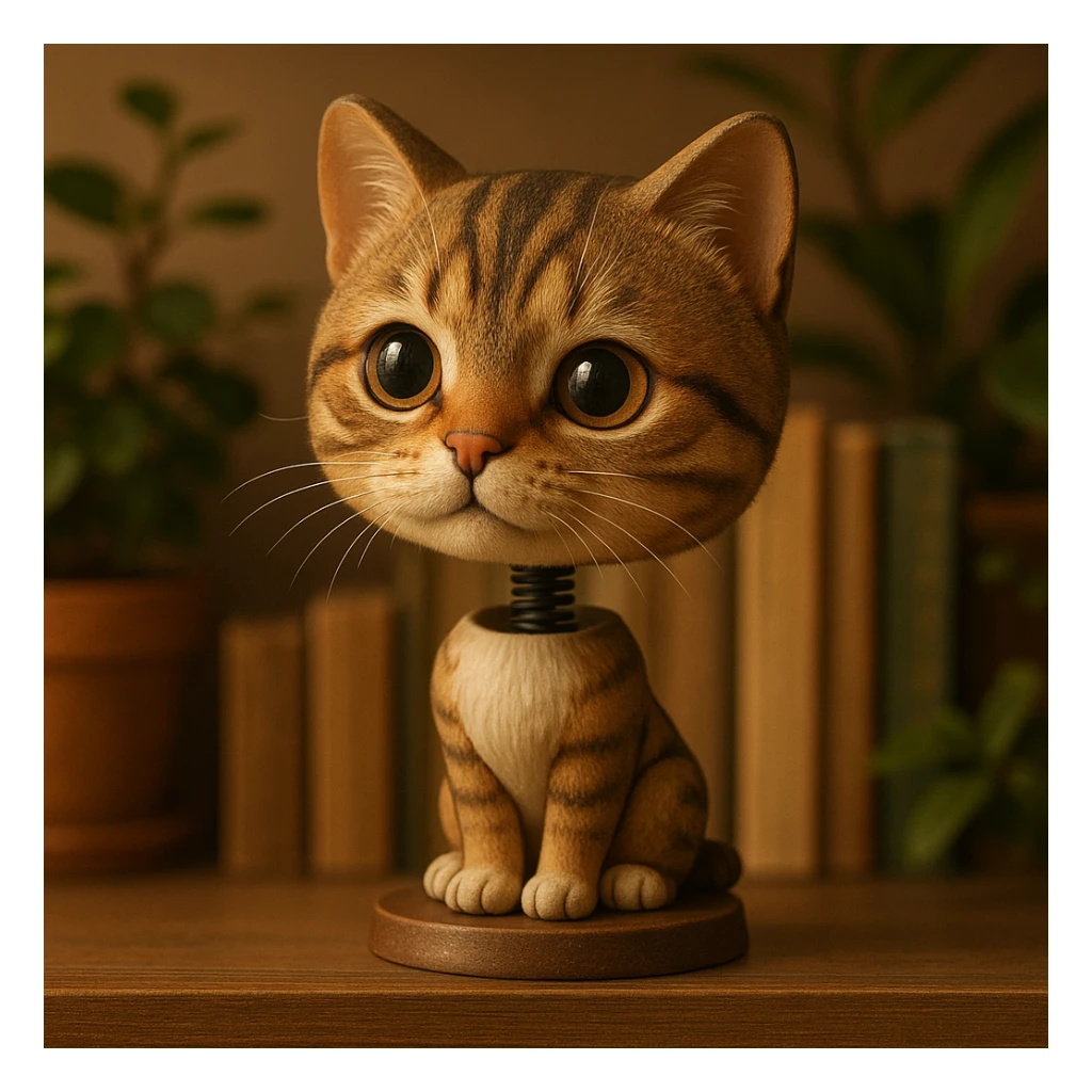 a cute cat with big eyes bobblehead style sticker