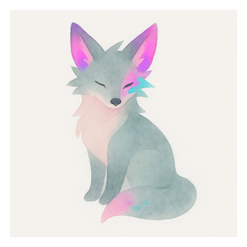 Neon Splash Fantasy Furry Animal Creature  sticker