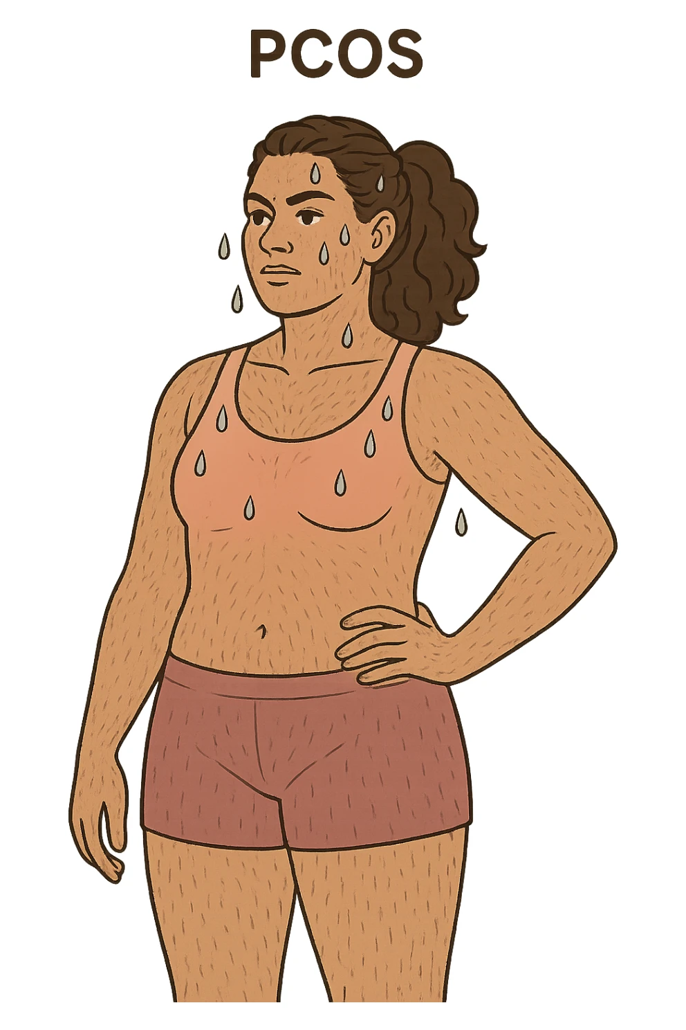 dONNA CON PCOS CON SUDORAZIONE E PELI OVUNQUE sticker