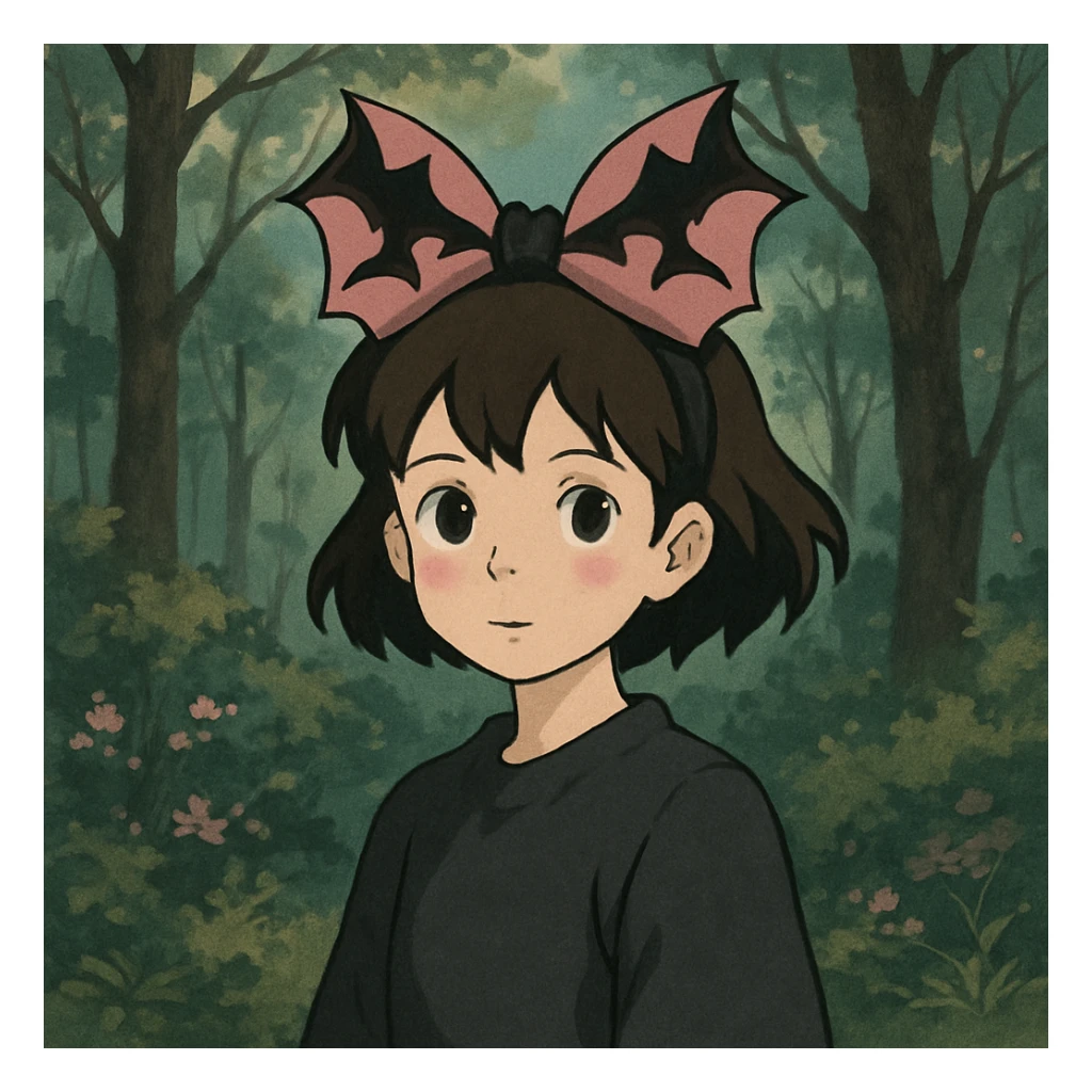 pink and black gothic bow sticker