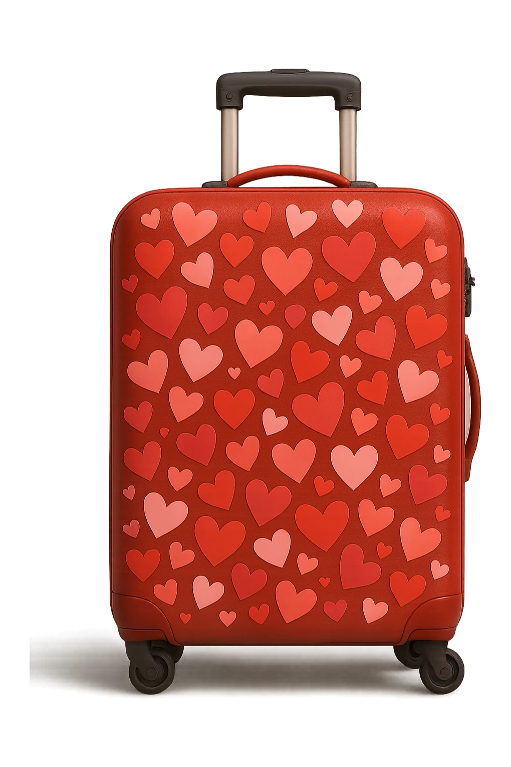 love-themed suitcase with heart stickers sticker