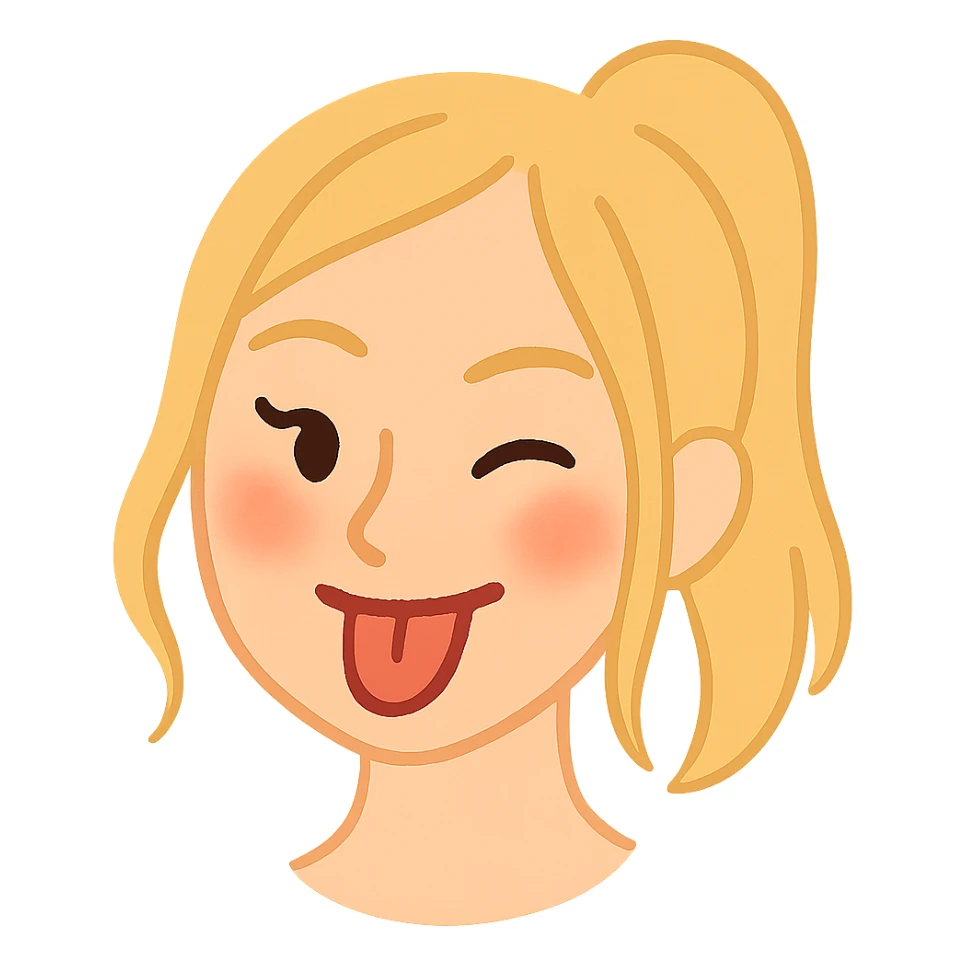 Create a soft cartoon face of Billie Eilish's head with simple features, in the style of the reference image. Use blonde hair. No background. sticker