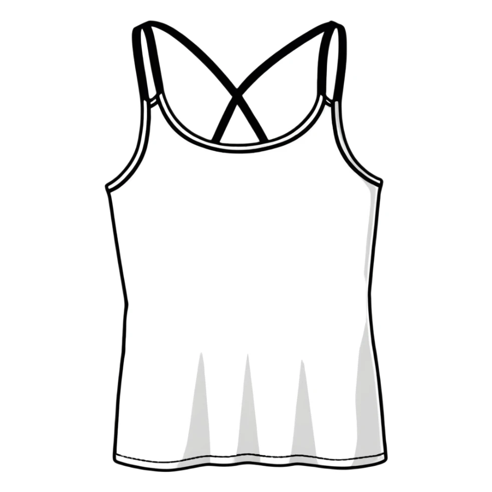 Bondage style black tank top with lots of crisscross straps sticker