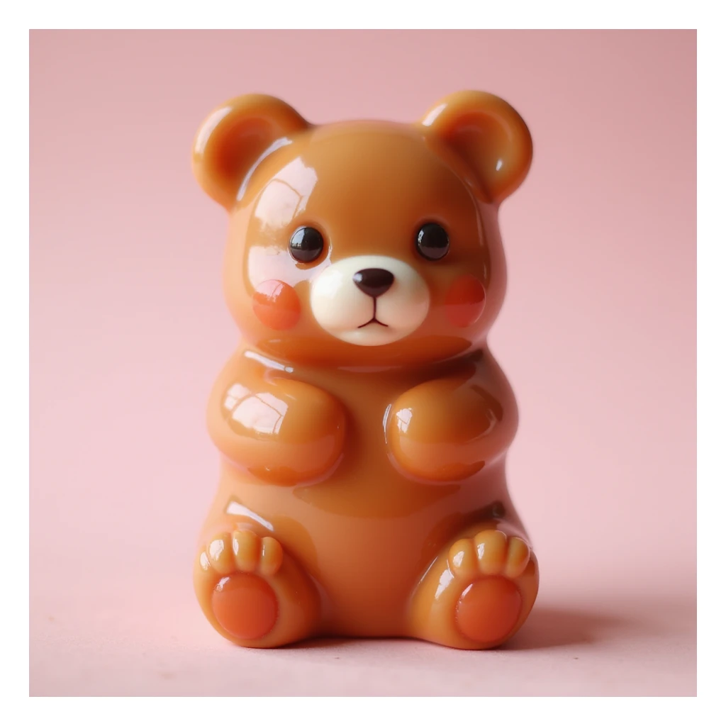 realistic candy shaped like a cute bear, photorealistic style sticker