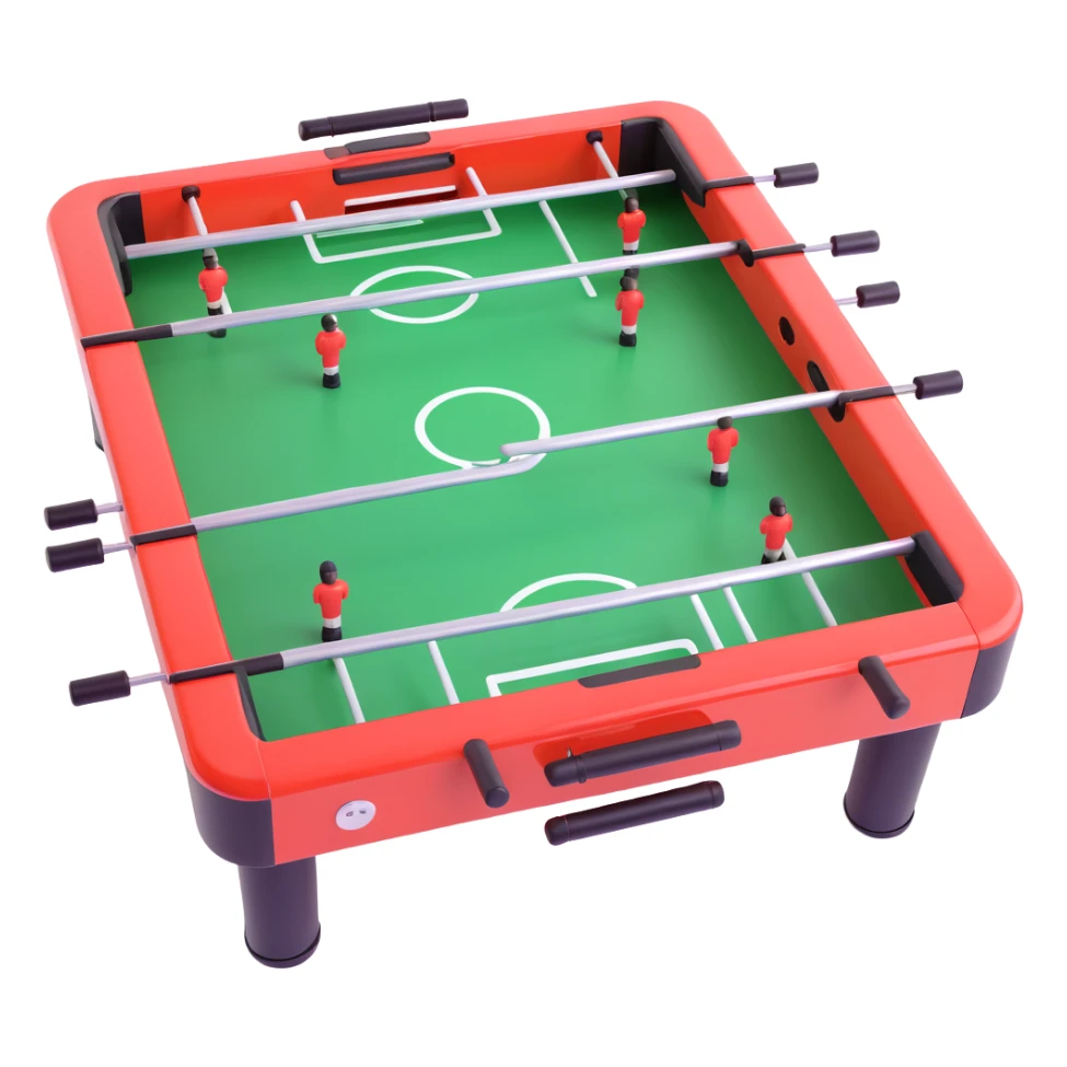 table football, 3D emoji style, playful, shiny, rounded edges sticker