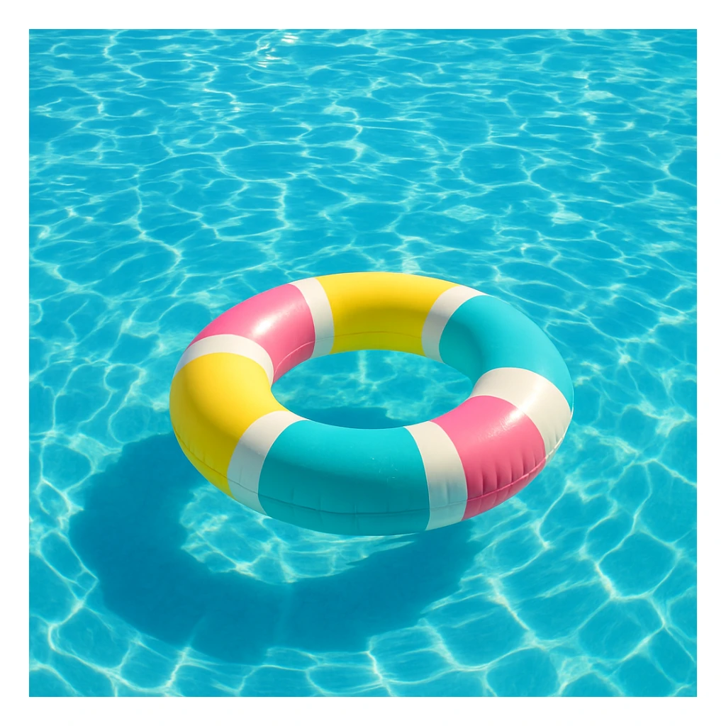 изобрази на картинке надувной круг в бассейне бассейне sticker