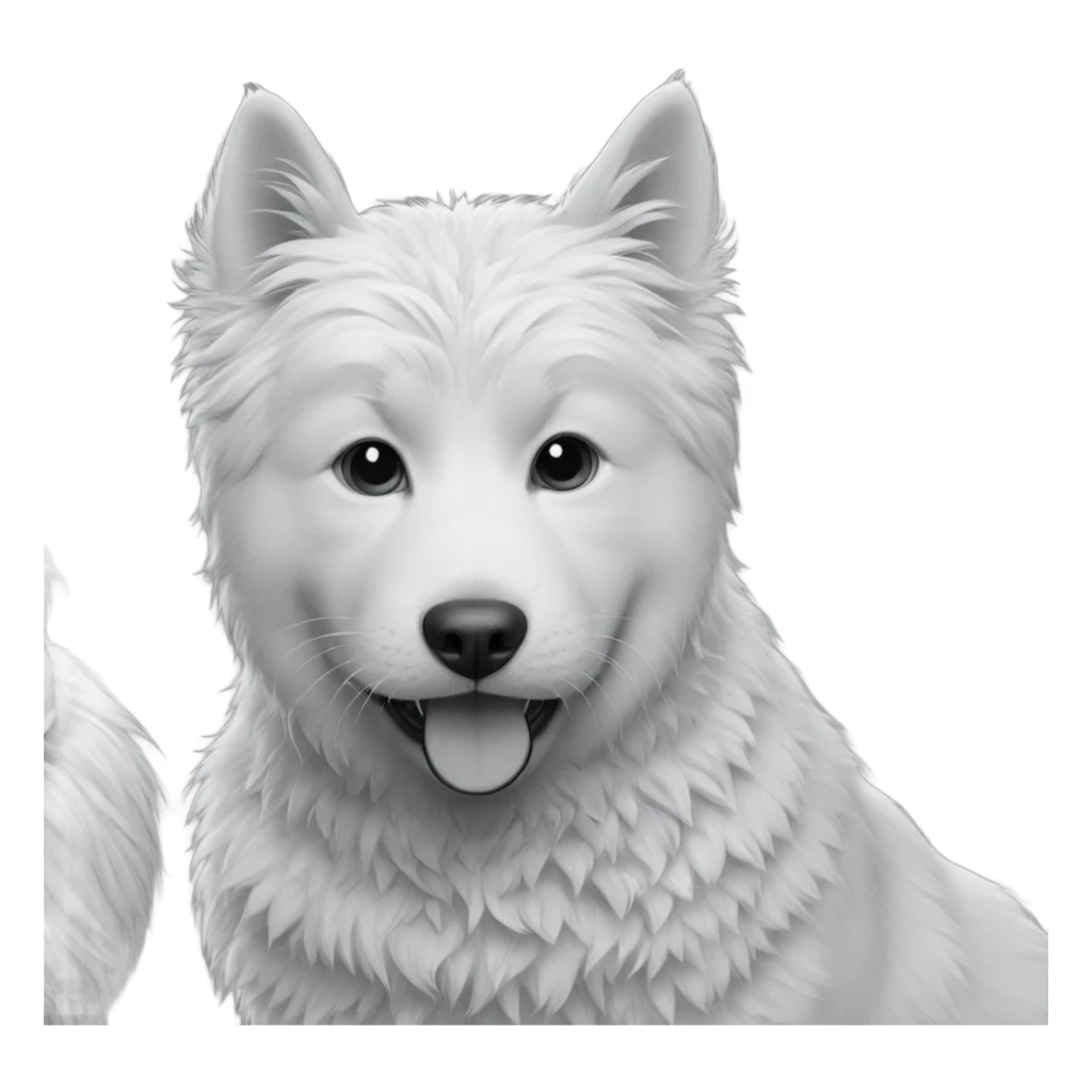 cat and dog monochrome portrait sticker