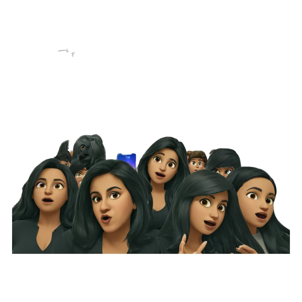 girls and boys under chandelier sticker