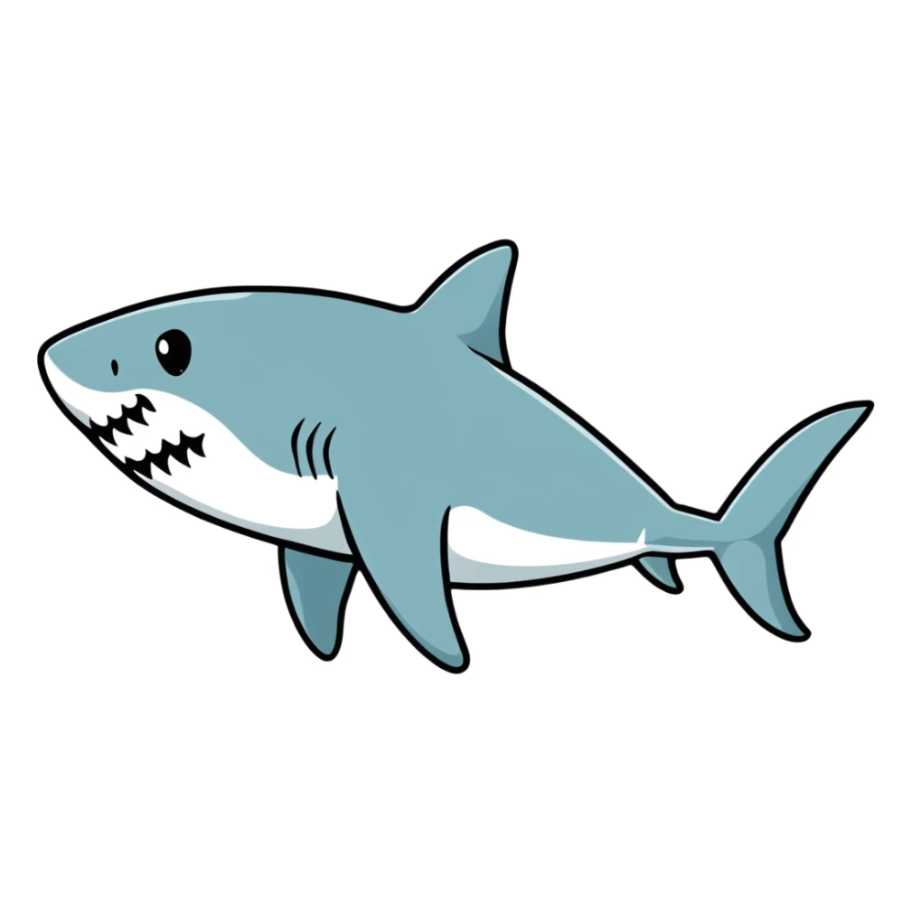Great white shark swimming sticker