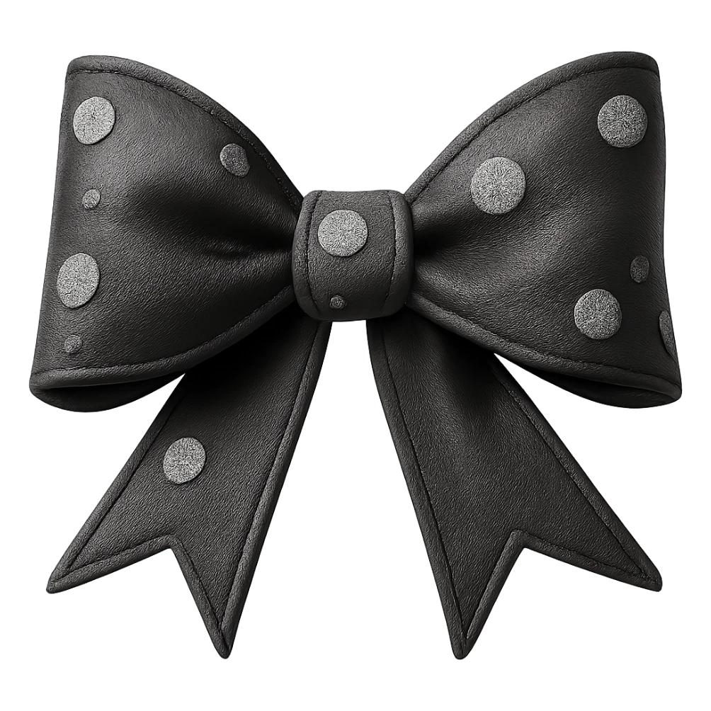 Make the gothic bow black in a photorealistic style, keeping the background transparent. sticker