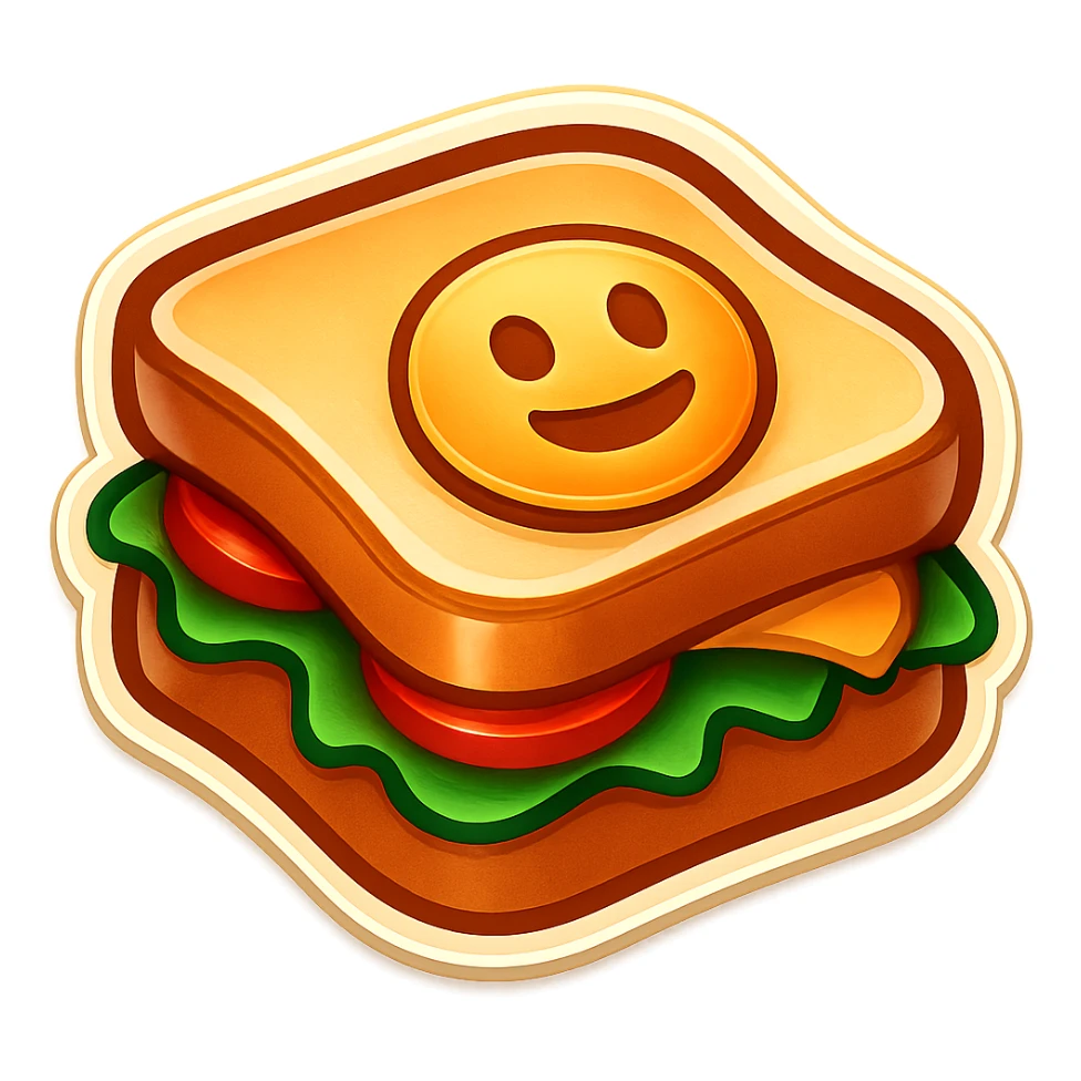 Make this lunch emoji even smaller, keep it simple, no background. sticker