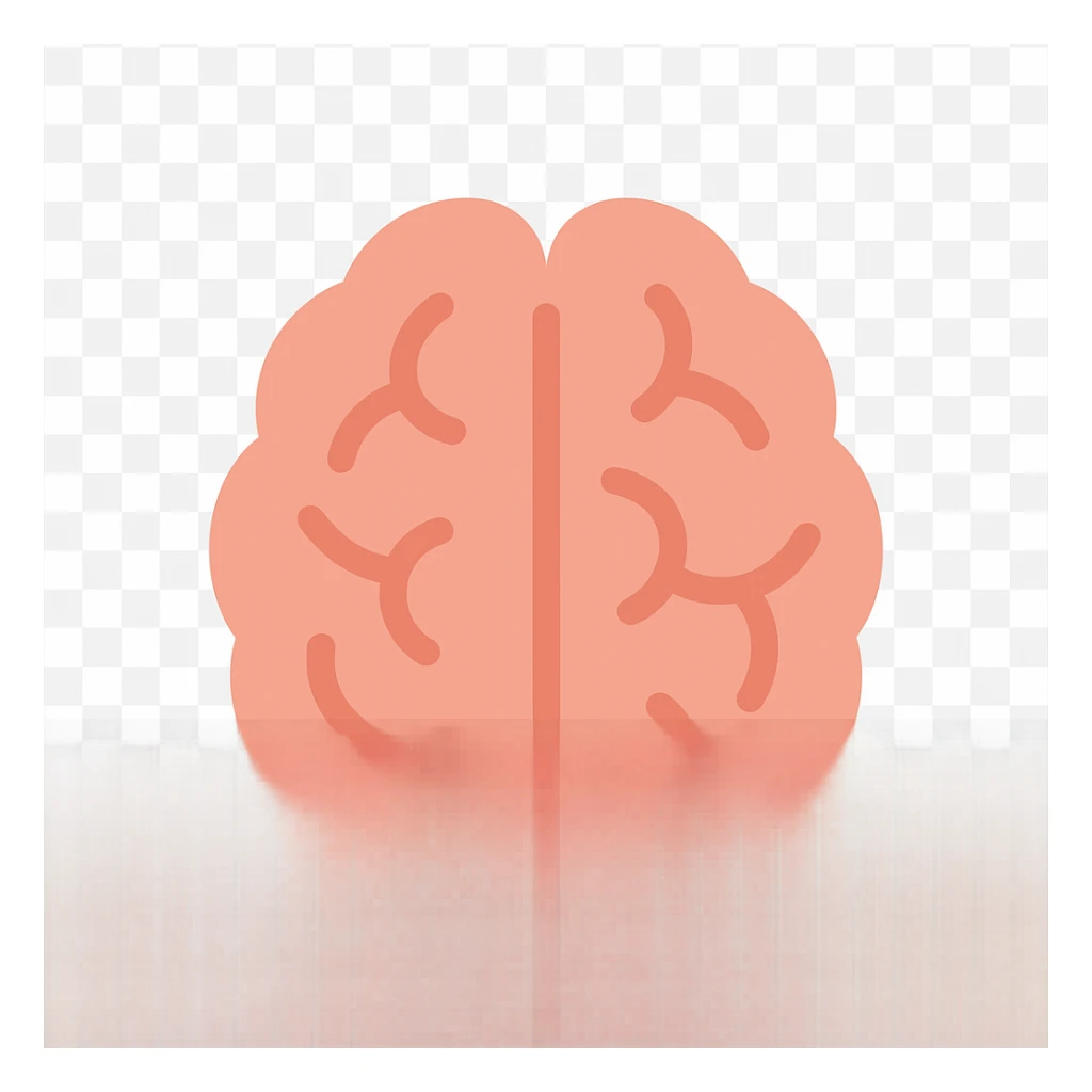 brain icon, flat color style, lineal color icon sticker